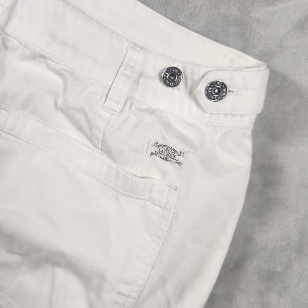 1967 Compagnie Ralph Lauren White Denim Long Pencil Skirt Size 12 Button Front - Picture 5 of 8